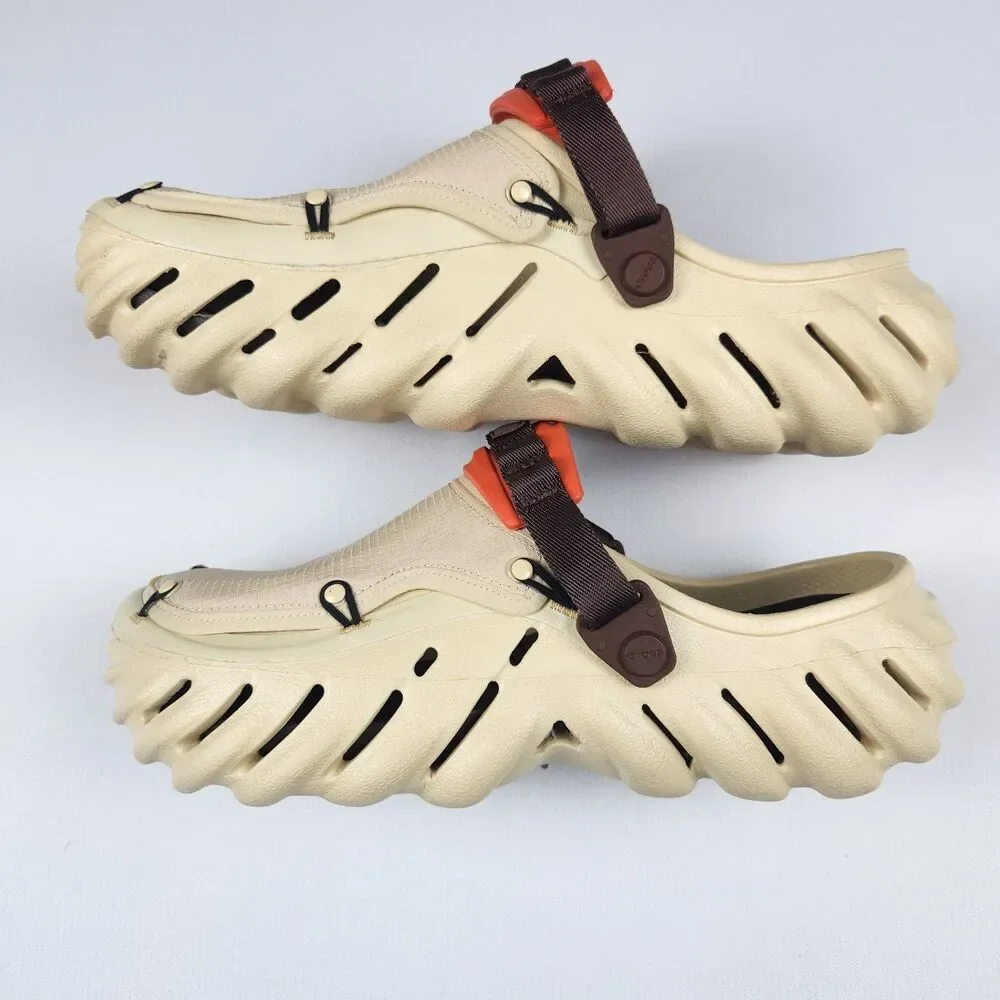 Crocs Echo Ripstop Clogs Mens 11 Sesame Exoskeleton Shroud LiteRide Gorpcore
